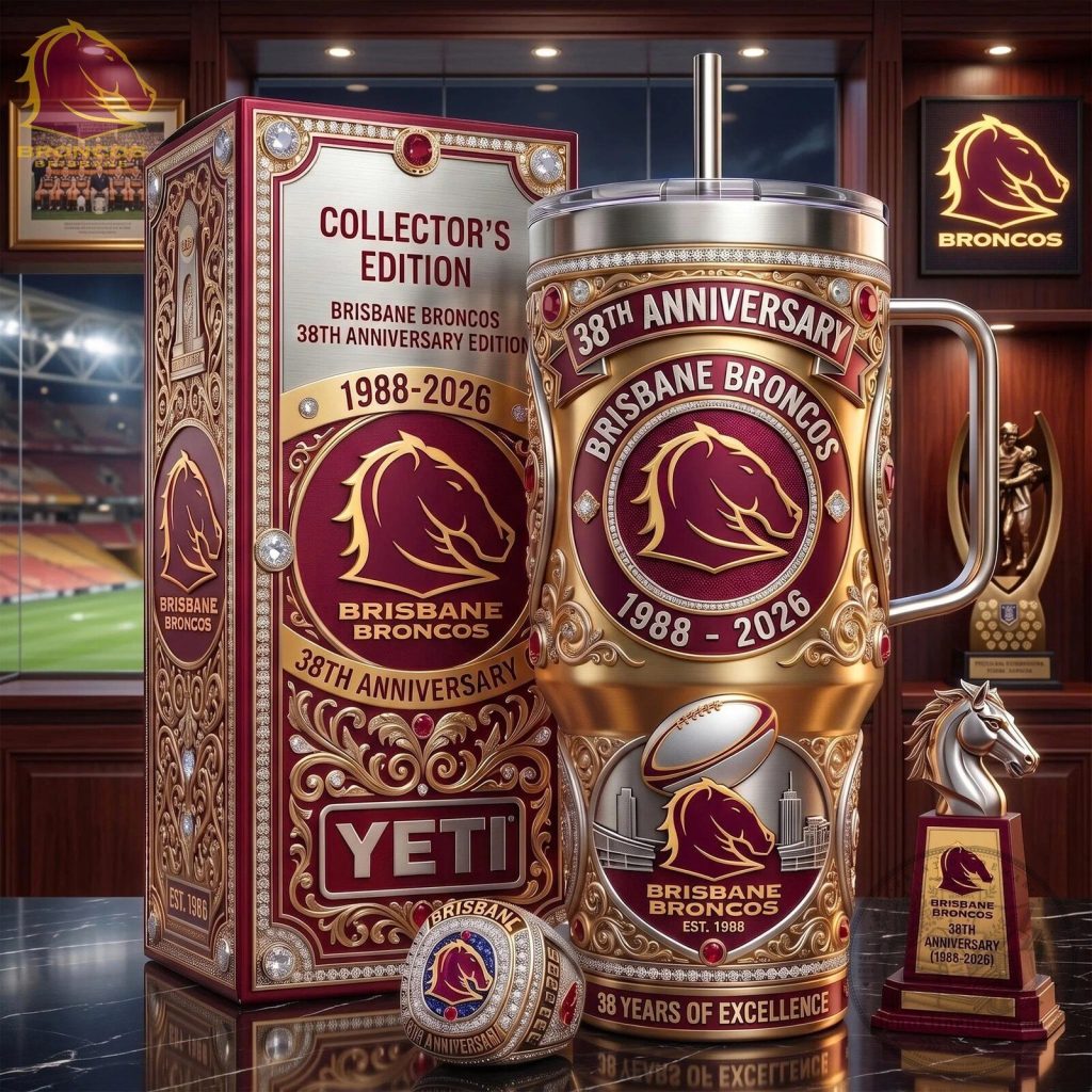 Brisbane Broncos 38th Anniversary Collector's Edition Tumbler with Handle Brisbane Broncos 38th Anniversary Collector's Edition Tumbler with Handle