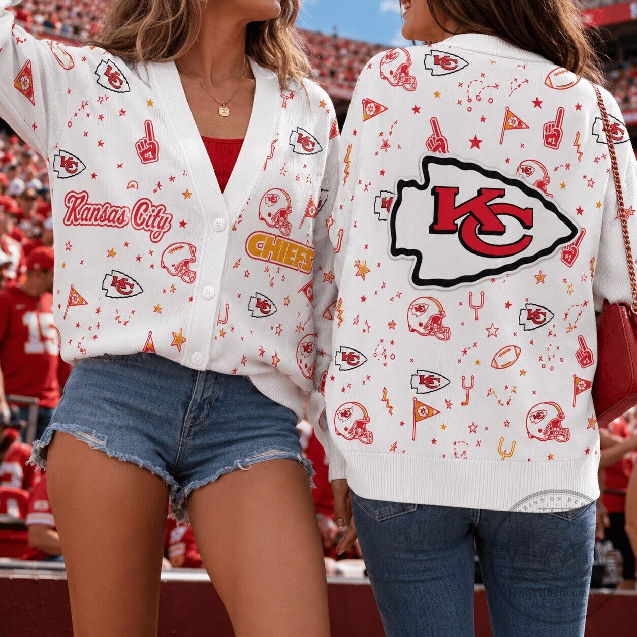 Kansas City Chiefs Premium Game Day Doodle Confetti Knitted Fleece Cardigan 5 Kansas City Chiefs Premium Game Day Doodle Confetti Knitted Fleece Cardigan