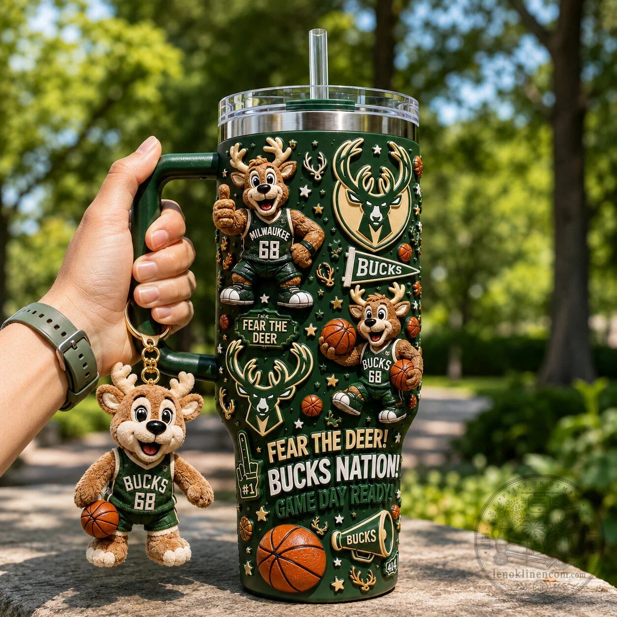 Milwaukee Bucks Fear The Deer Basketball Game Day Ready 40oz Tumbler With Handle 4 Milwaukee Bucks Fear The Deer Basketball Game Day Ready 40oz Tumbler With Handle