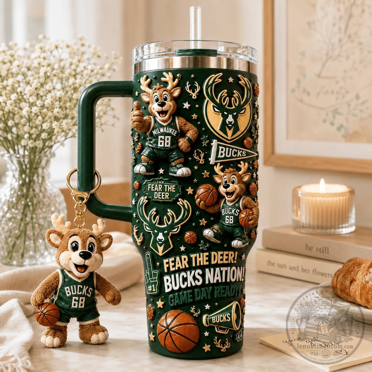 Milwaukee Bucks Fear The Deer Basketball Game Day Ready 40oz Tumbler With Handle 5 Milwaukee Bucks Fear The Deer Basketball Game Day Ready 40oz Tumbler With Handle
