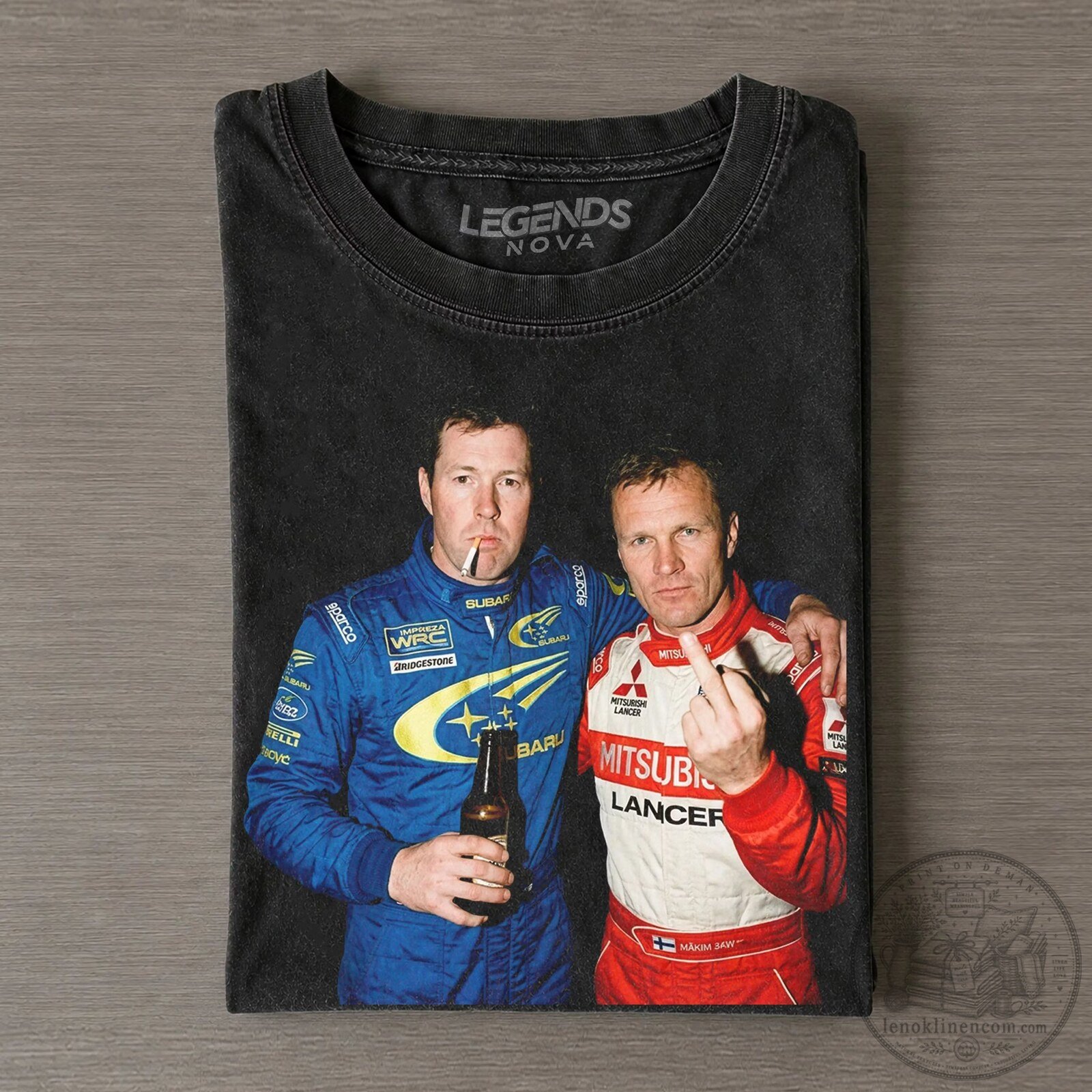 Colin McRae and Tommi Makinen World Rally Championship Legends T-Shirt 1 Colin McRae and Tommi Makinen World Rally Championship Legends T-Shirt