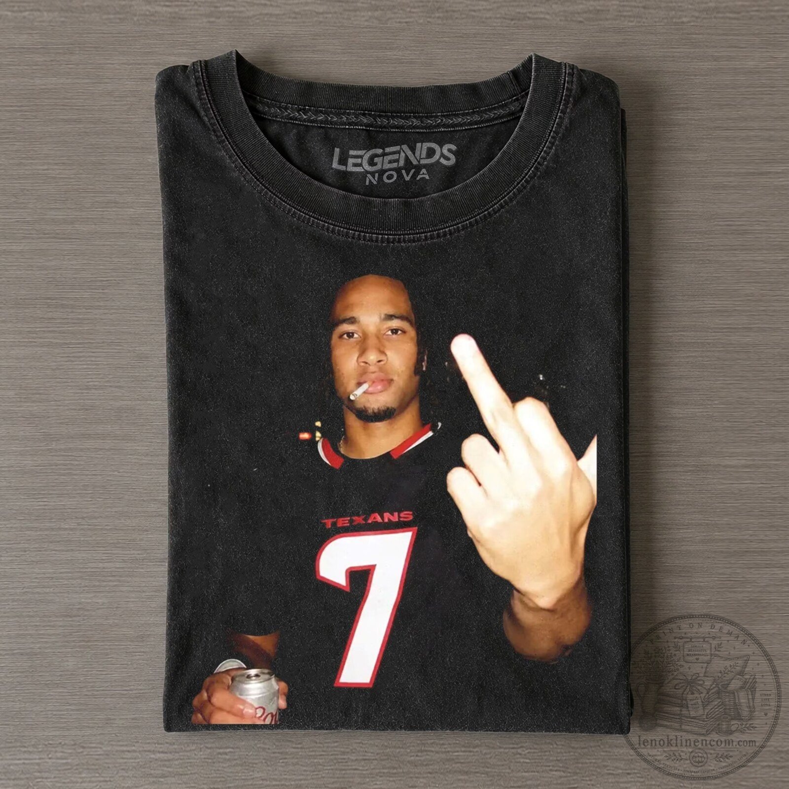 C. J. Stroud Houston Texans Football Player Middle Finger T-Shirt