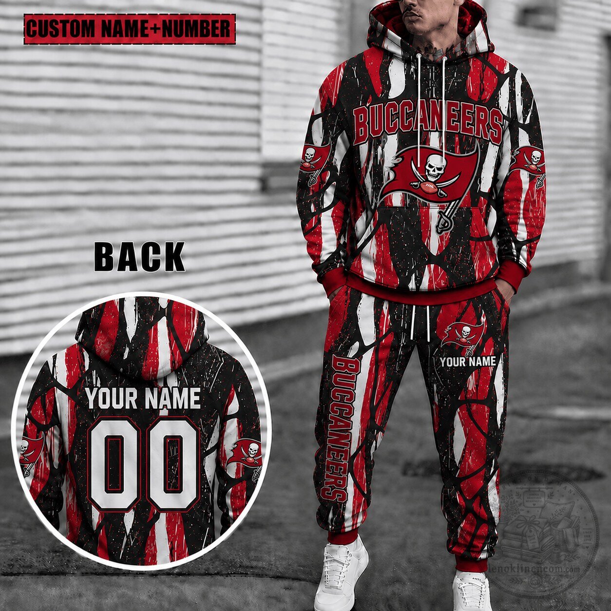 Custom Hoodie and Sweatpants Set with Name and Number for Tampa Bay Buccaneers Fans