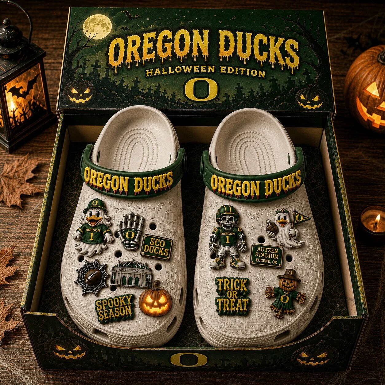 Oregon Ducks Halloween Edition Clogs Shoes