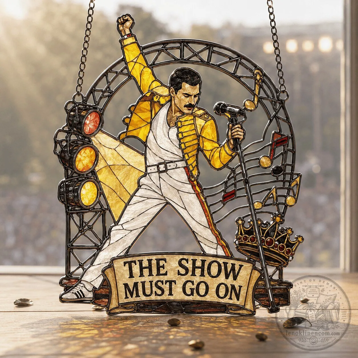 Freddie Mercury Queen Rock Band Stained Glass Window Suncatcher Hanging Art