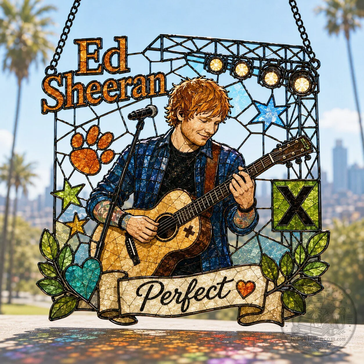 Ed Sheeran Perfect Castle On The Hill Stained Glass Window Hanging Suncatcher 1 Ed Sheeran Perfect Castle On The Hill Stained Glass Window Hanging Suncatcher