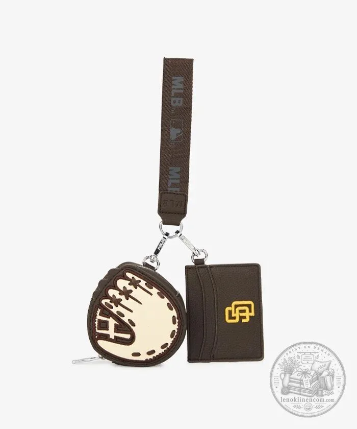 San Diego Padres Baseball Glove Charm and Card Holder Wristlet Set 9 San Diego Padres Baseball Glove Charm and Card Holder Wristlet Set