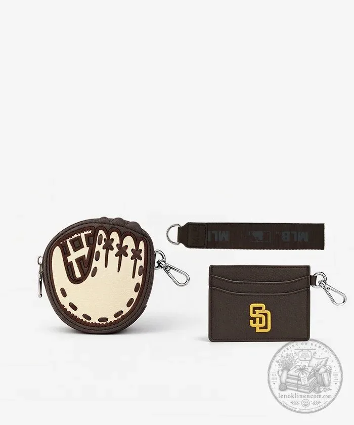 San Diego Padres Baseball Glove Charm and Card Holder Wristlet Set 17 San Diego Padres Baseball Glove Charm and Card Holder Wristlet Set