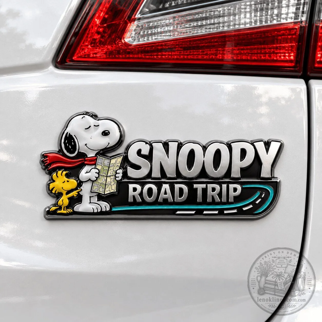 Snoopy Road Trip Car Emblem Badge Decal Sticker
