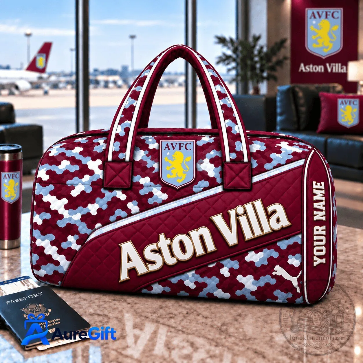 Aston Villa Football Club Quilted Duffel Bag