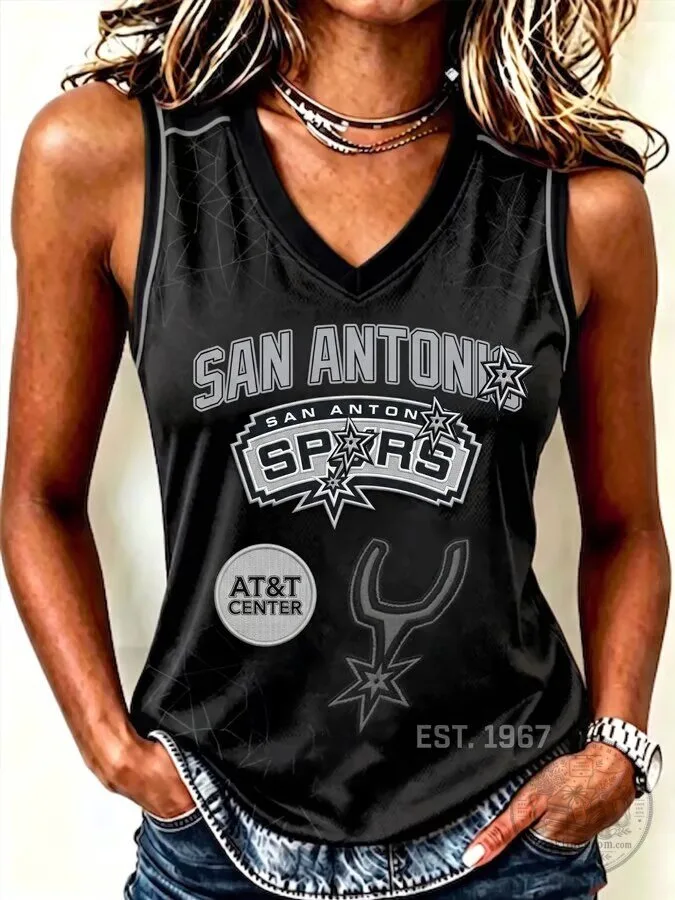 San Antonio Spurs Basketball Fan Shirt Classic Graphic Sleeveless Tank Top