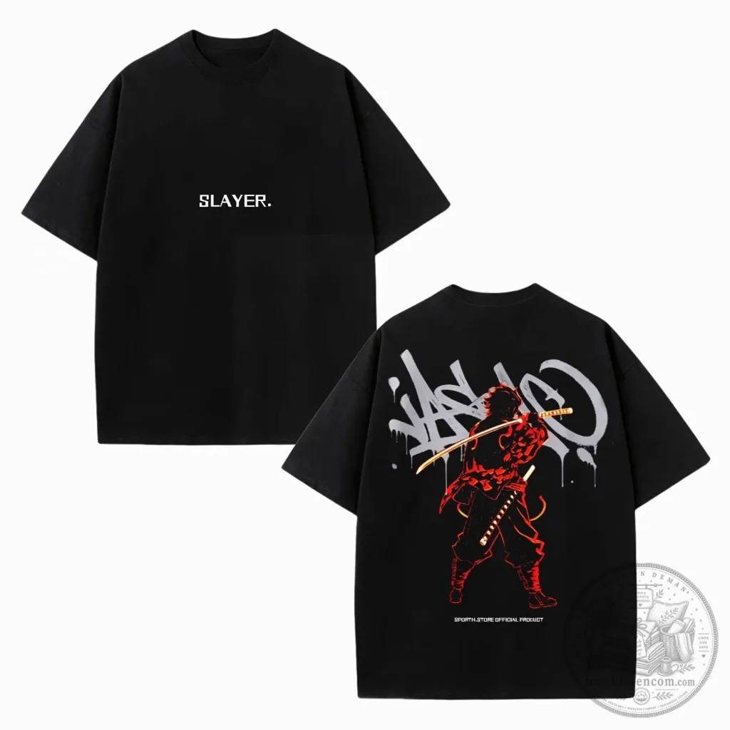 Demon Slayer Tanjiro Kamado Anime Inspired Vintage Black T-Shirt Demon Slayer Tanjiro Kamado Anime Inspired Vintage Black T-Shirt