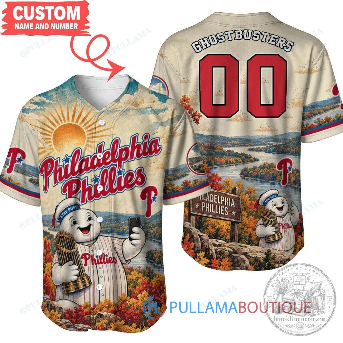 Philadelphia Phillies Ghostbusters Stay Puft Marshmallow Man Baseball Jersey