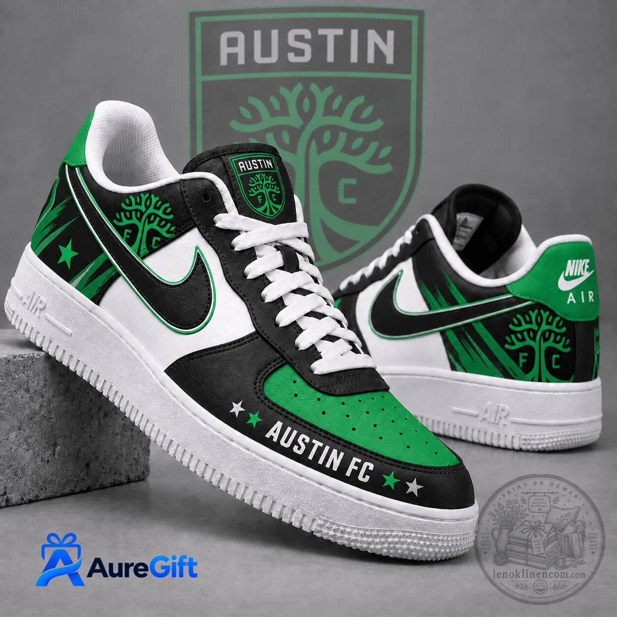 Austin FC Christmas Kickoff Personalized Air Force One Shoes