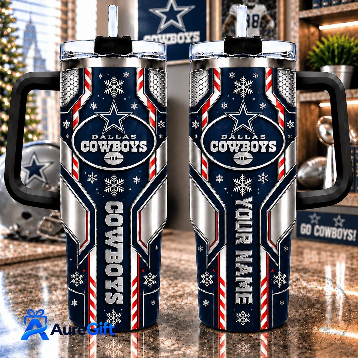 Dallas Cowboys Christmas Kick Off Personalized Tumbler