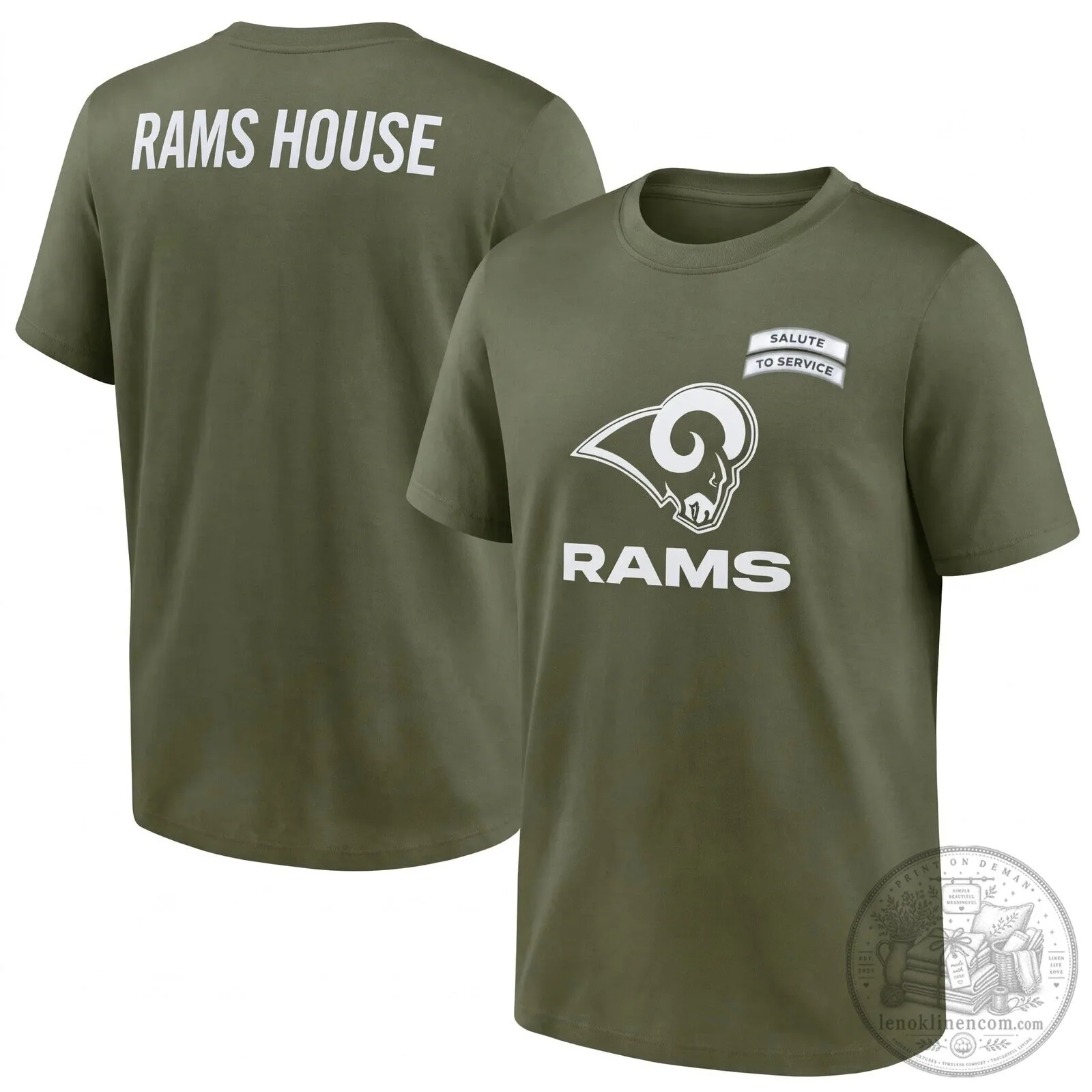 Los Angeles Rams Salute To Service Military Green T-Shirt