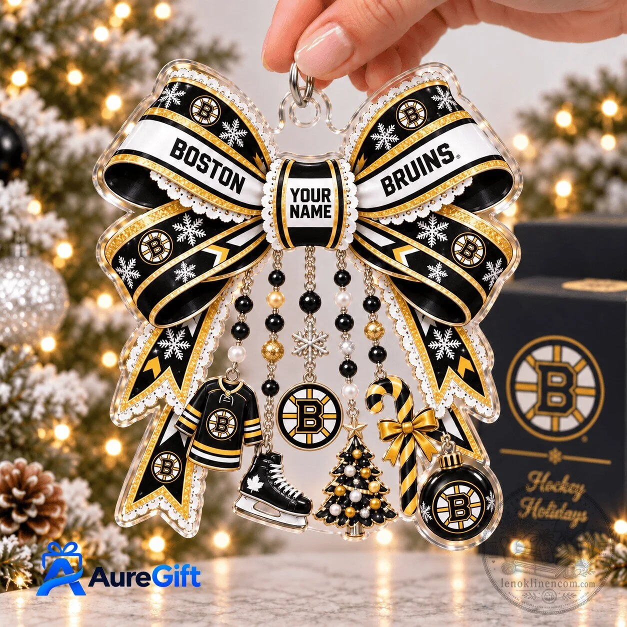 Boston Bruins National Hockey League Christmas Personalized Acrylic Ornament