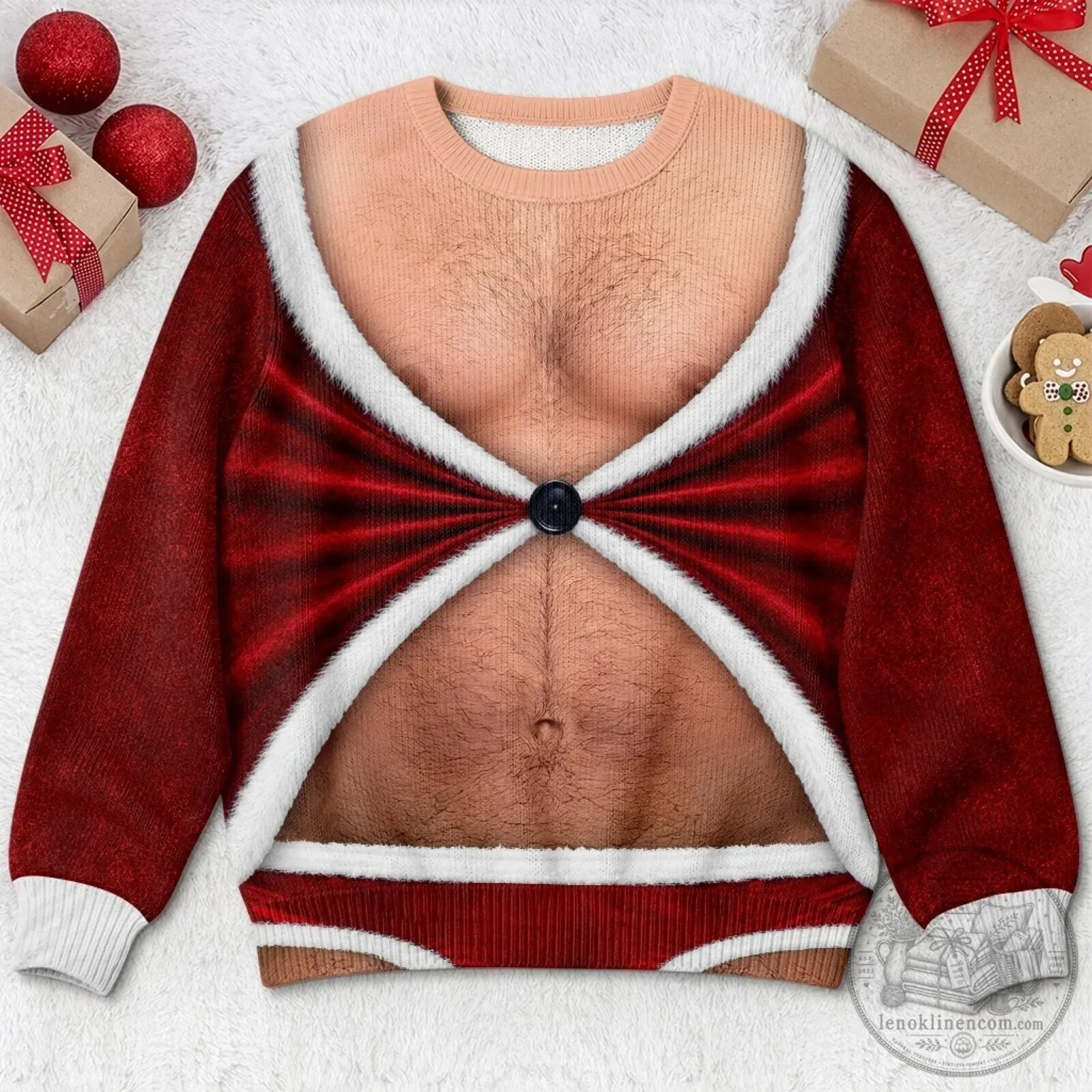Funny Christmas Santa Claus Chest Hair and Underwear Ugly Christmas Sweatshirt 8 Funny Christmas Santa Claus Chest Hair and Underwear Ugly Christmas Sweatshirt
