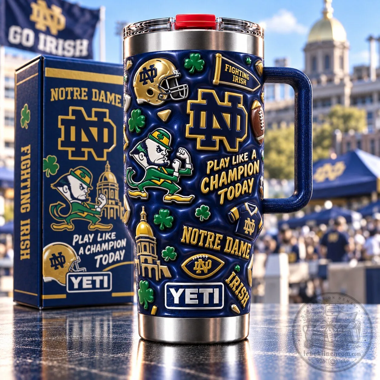 Notre Dame Fighting Irish Football Team Stainless Steel Insulated Tumbler