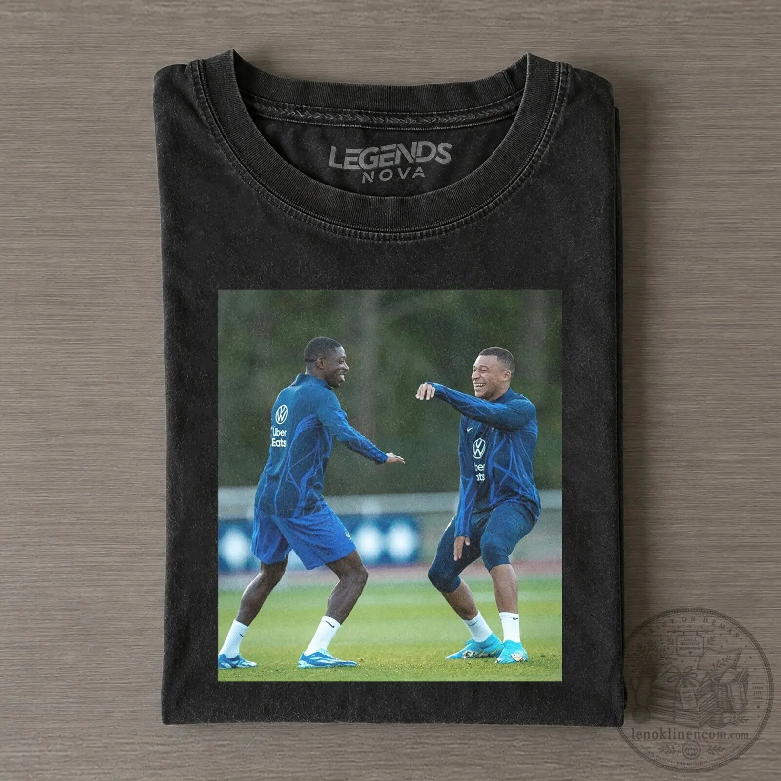 Ousmane Dembele and Kylian Mbappe France National Team Black T-Shirt