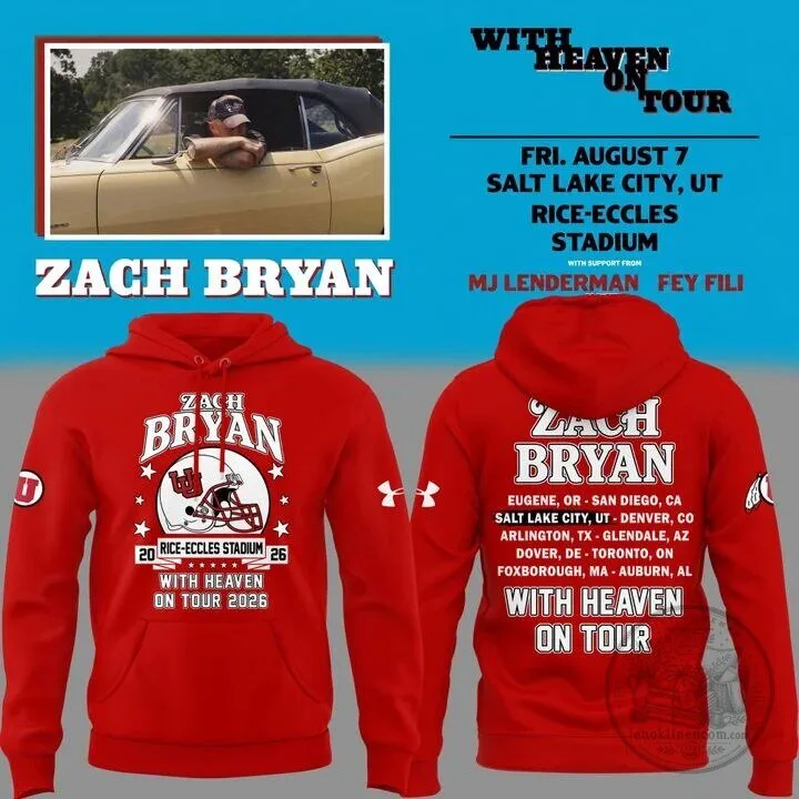 Zach Bryan With Heaven On Tour 2026 Concert Hoodie 66 Zach Bryan With Heaven On Tour 2026 Concert Hoodie