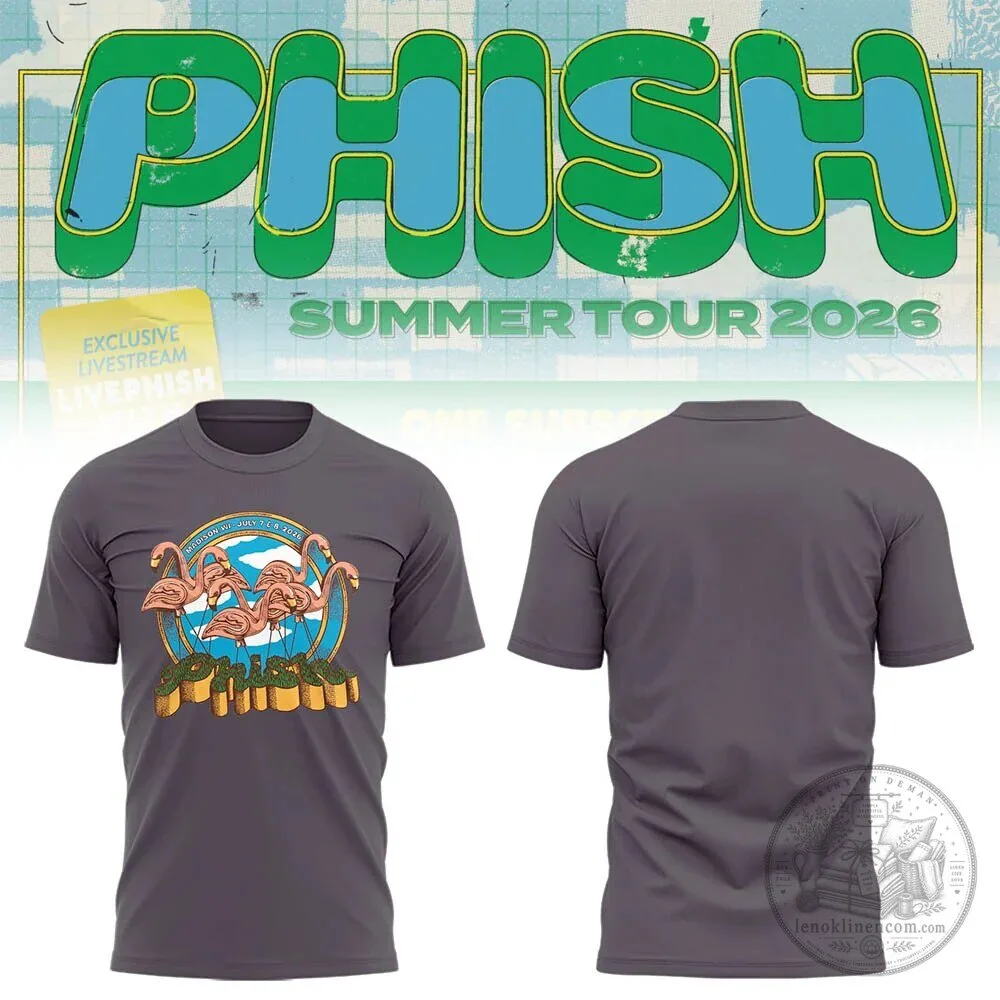 Phish Summer Tour 2026 Madison Wisconsin Flamingos T-Shirt