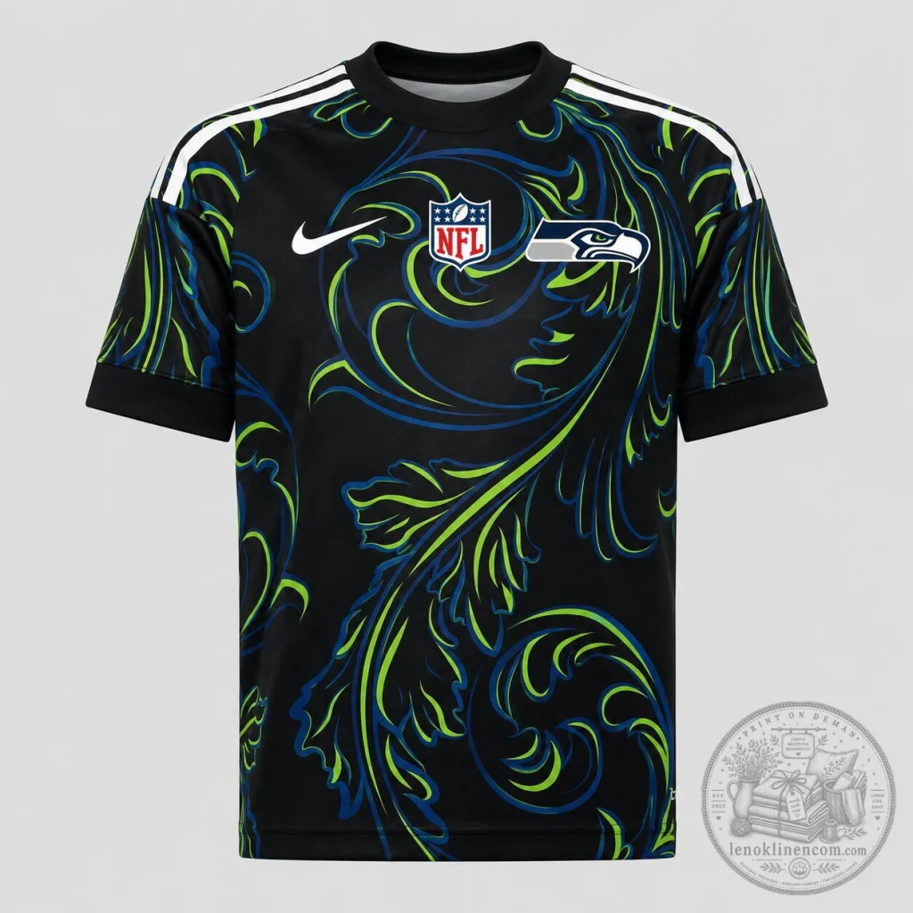 Seattle Seahawks NFL Football Team All Over Print Short Sleeve Sports Jersey Seattle Seahawks NFL Football Team All Over Print Short Sleeve Sports Jersey