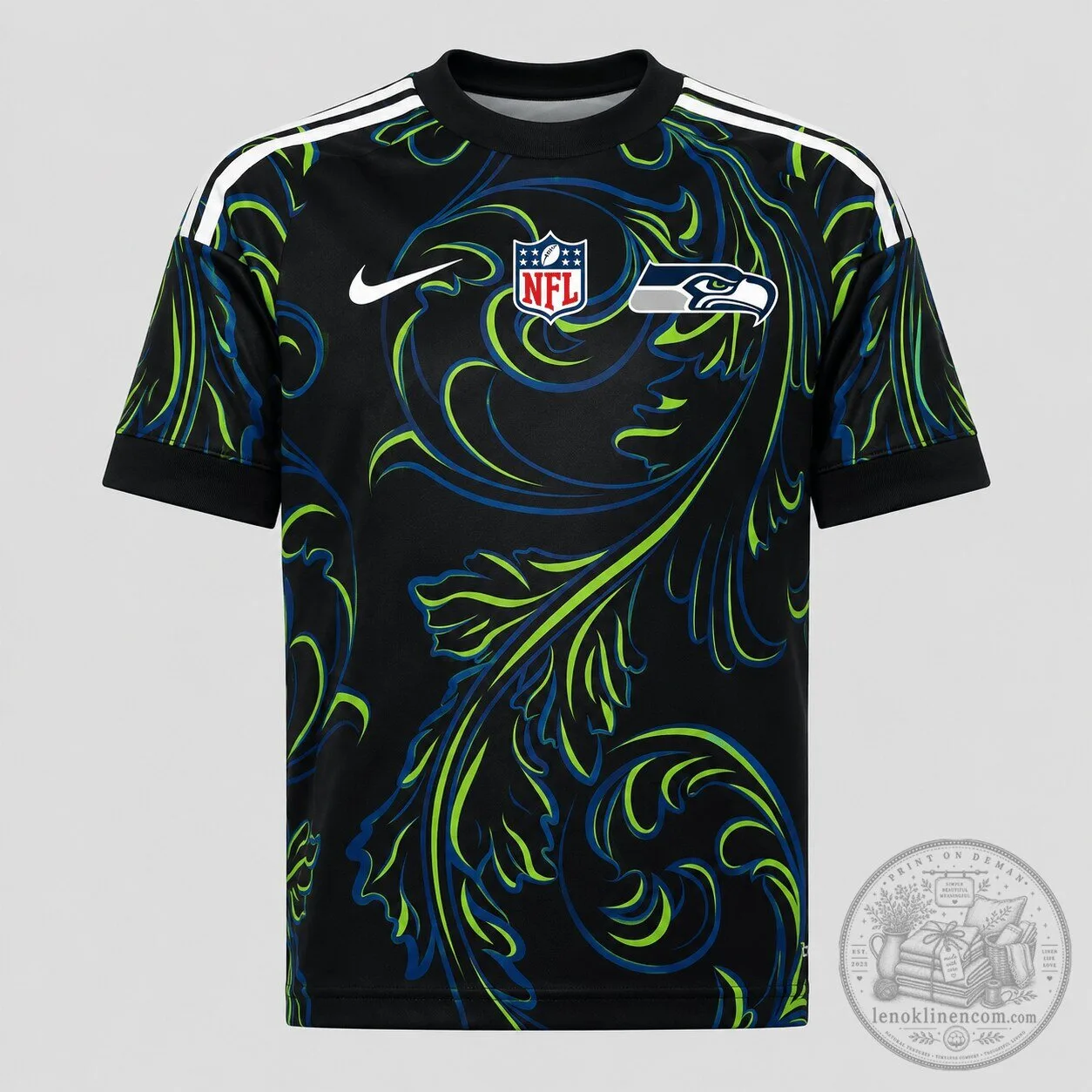 Seattle Seahawks NFL Football Team All Over Print Short Sleeve Sports Jersey