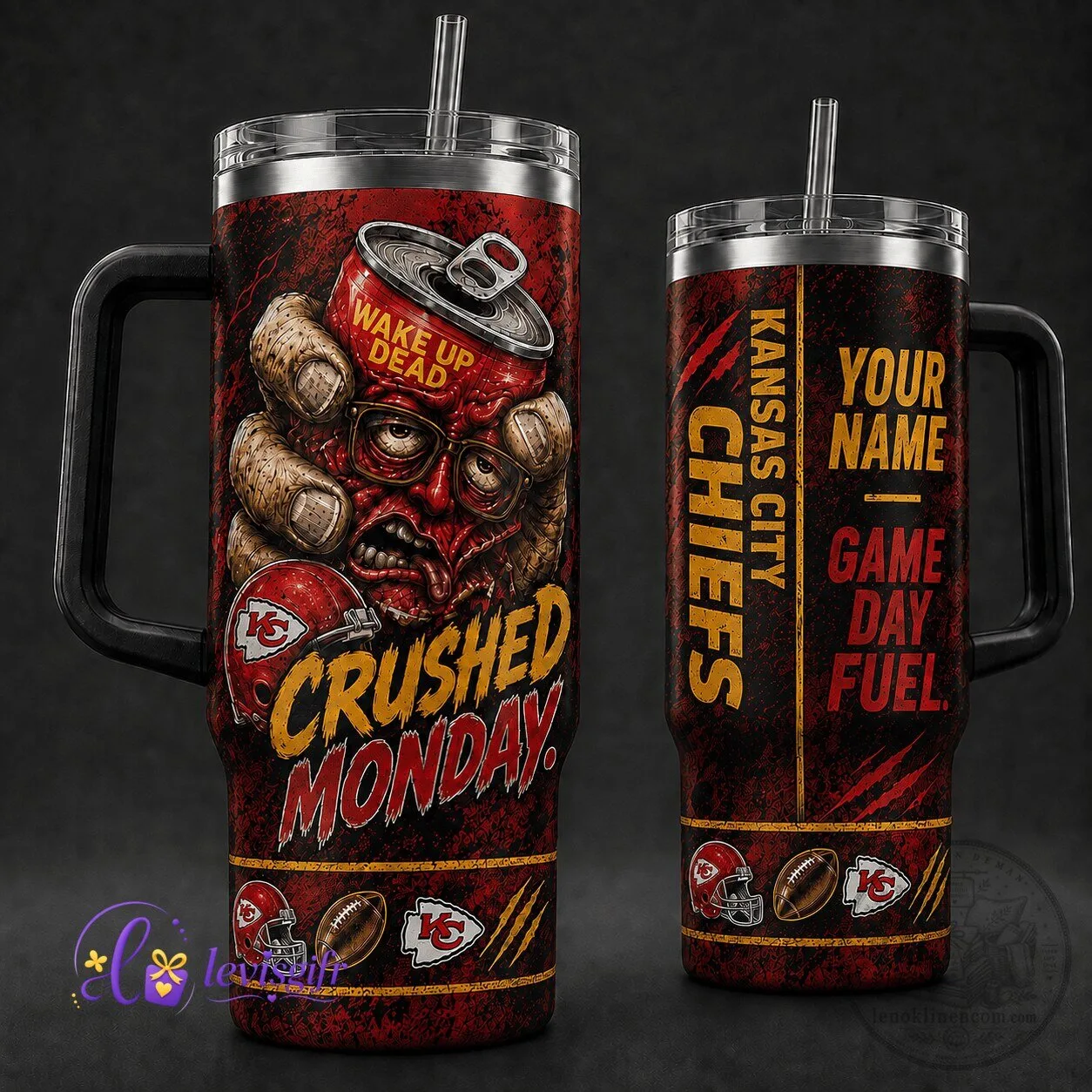 Kansas City Chiefs Crushed Monday Wake Up Dead Personalized Tumbler