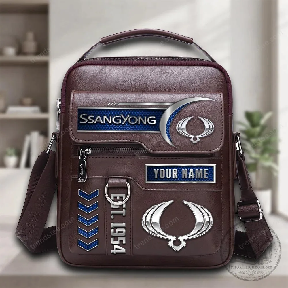 SsangYong Motor Company Custom Name Est 1954 Leather Crossbody Shoulder Bag 1 SsangYong Motor Company Custom Name Est 1954 Leather Crossbody Shoulder Bag