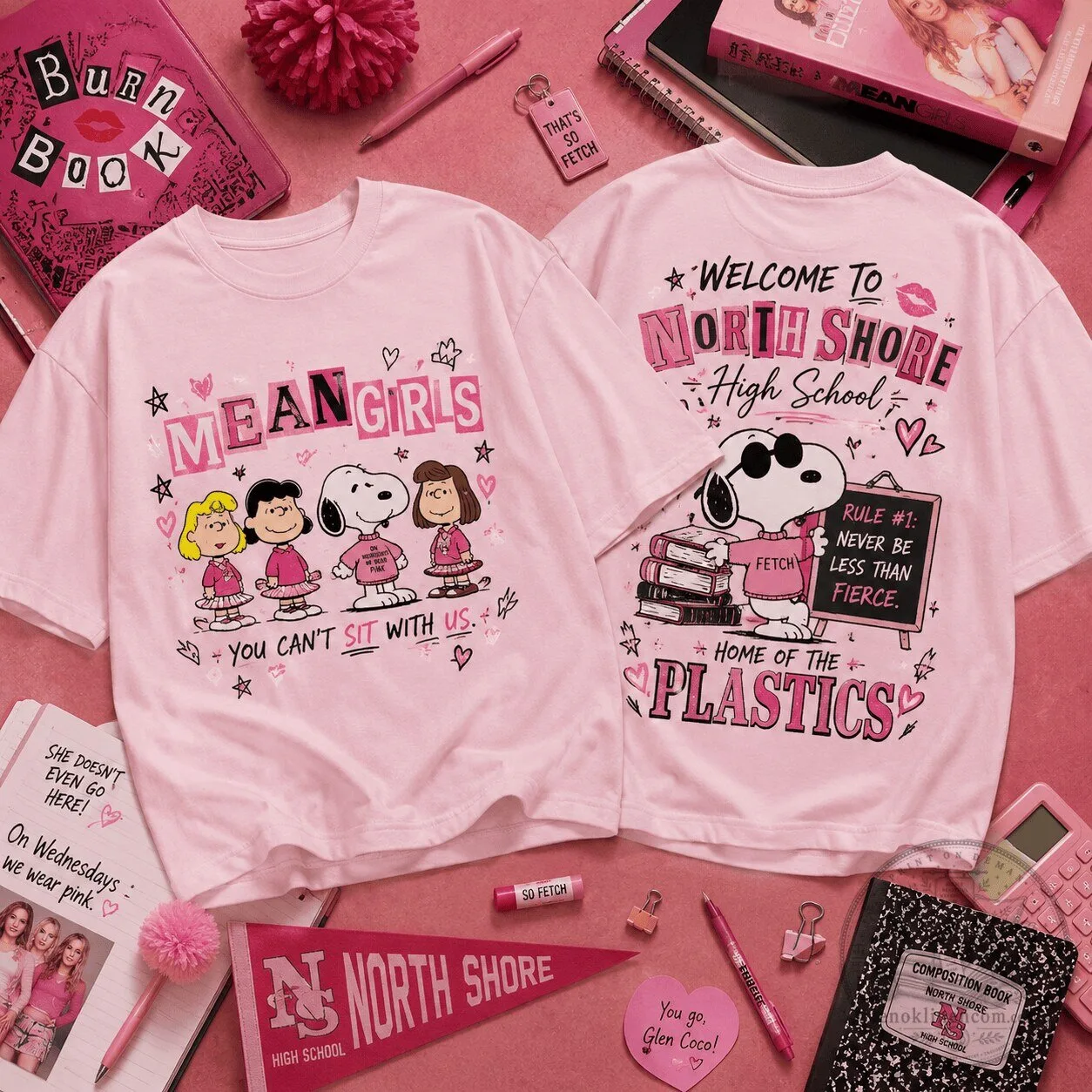Mean Girls Snoopy and Peanuts Gang North Shore High School T-Shirt