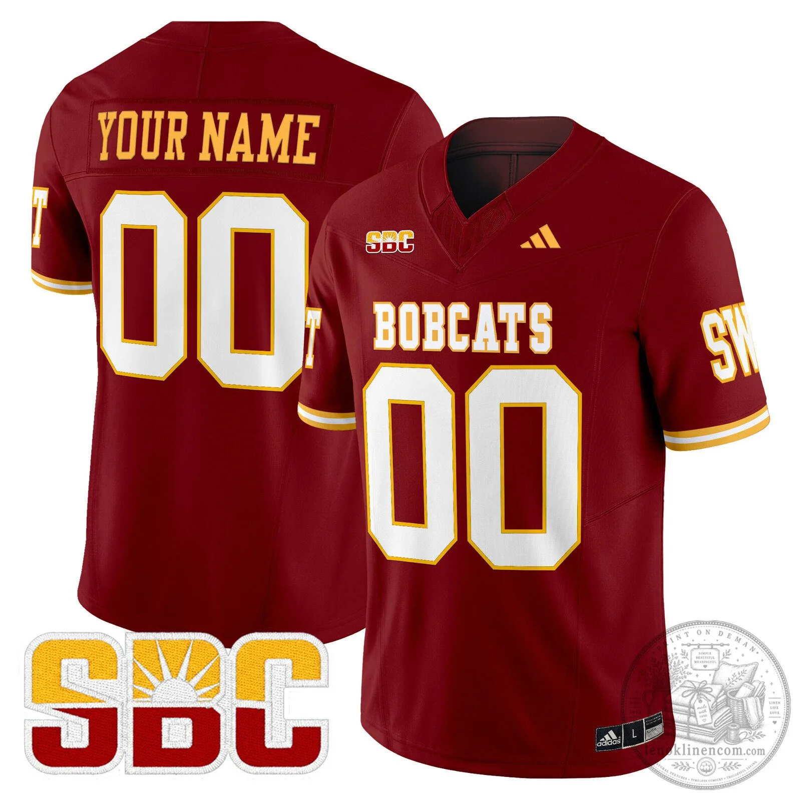 Texas State Bobcats Football Team Custom Maroon Jersey