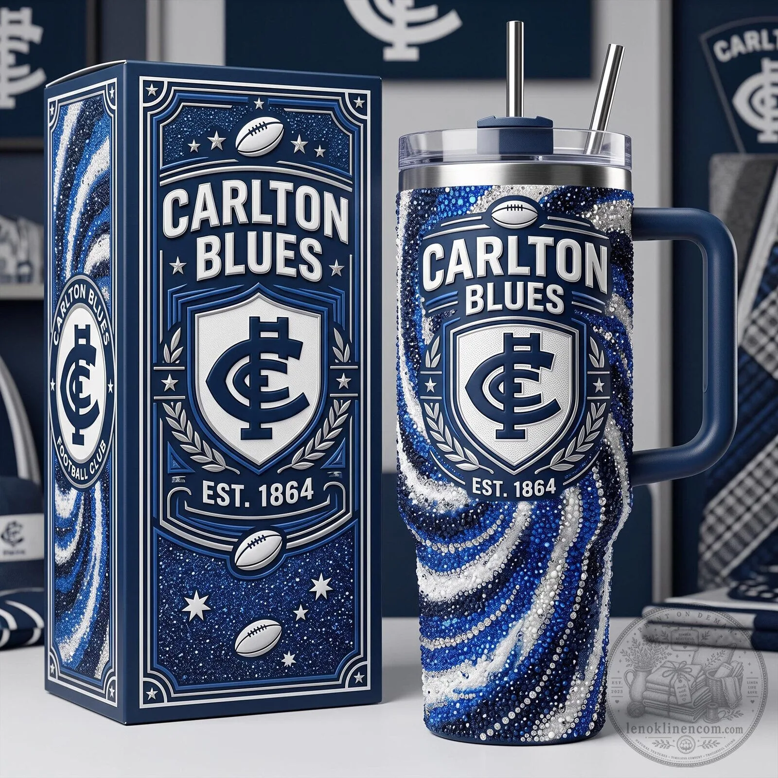 Carlton Blues Football Club Team Logo Insulated Tumbler with Handle