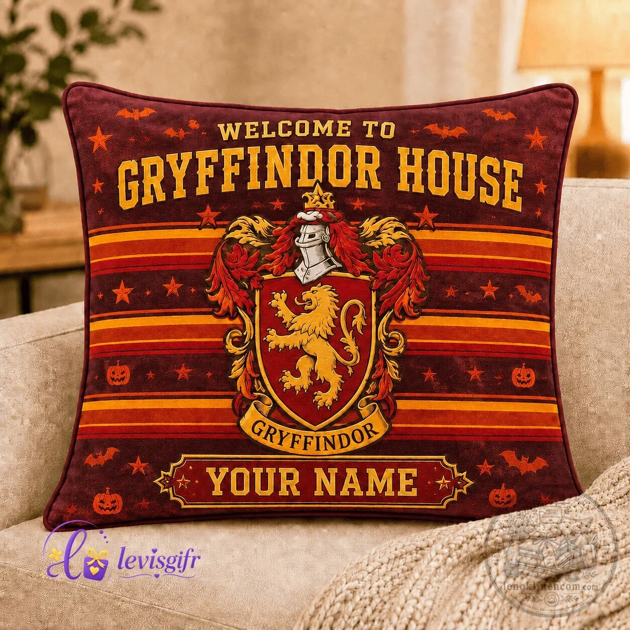 Gryffindor House Halloween Personalized Decorative Throw Pillow Case