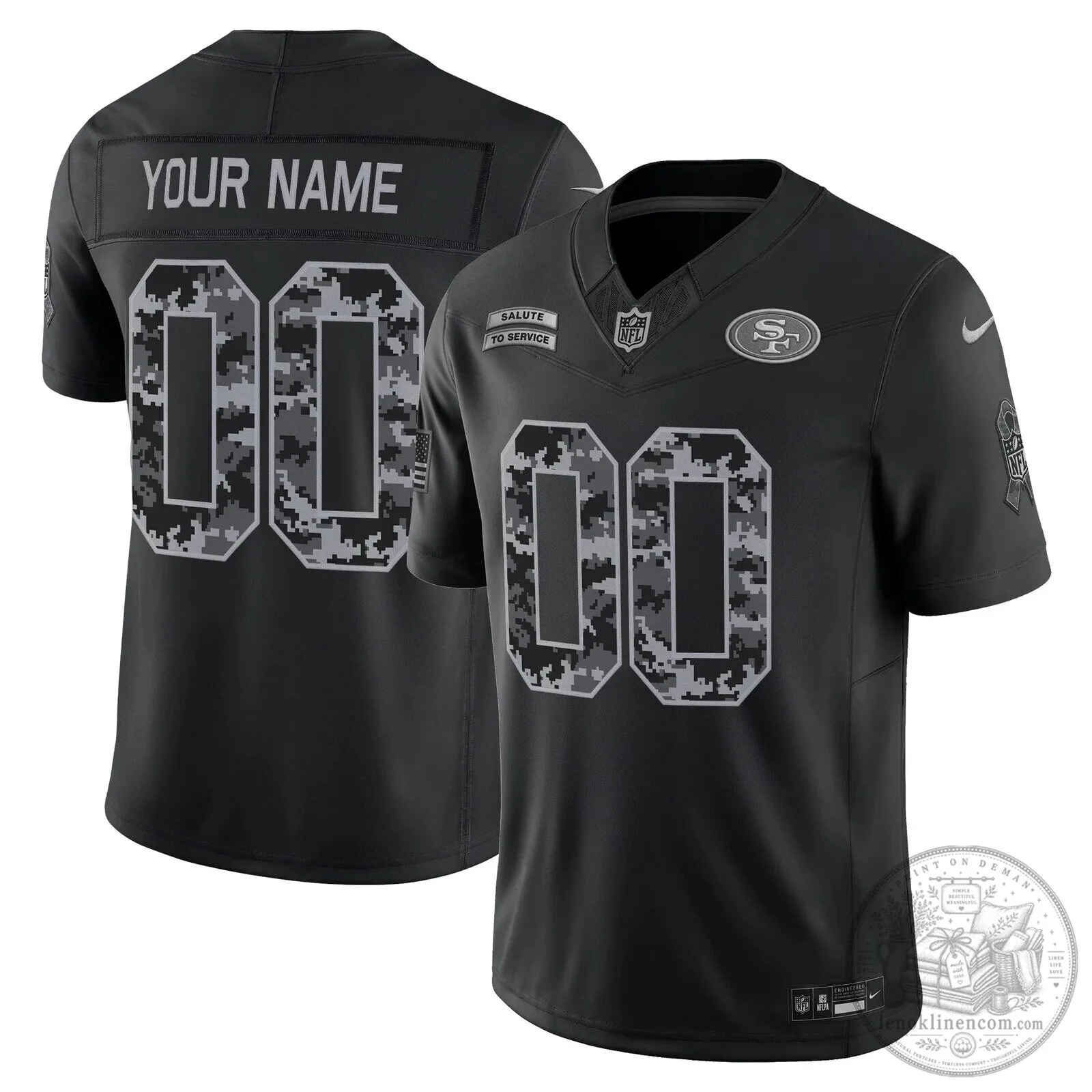 San Francisco 49ers Salute To Service Black Digital Camo Football Jersey