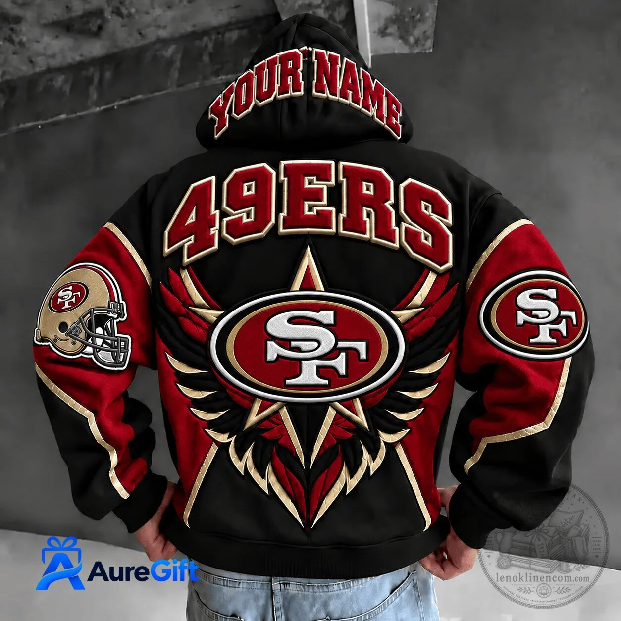 San Francisco 49ers NFL Personalized Football Team Hoodie