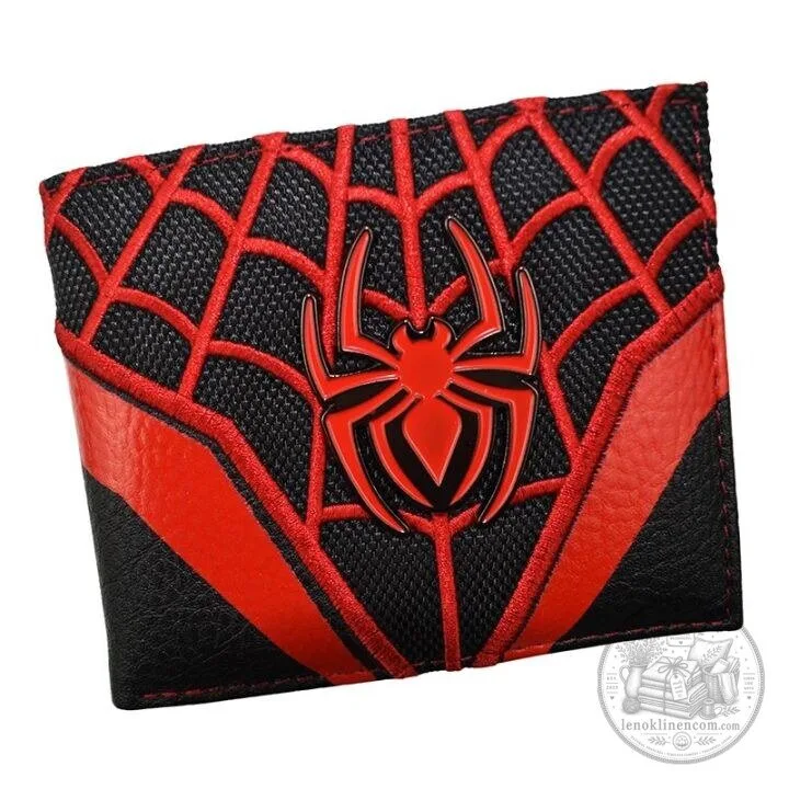 Spider-Man Miles Morales Red and Black Spiderweb Bi-Fold Wallet