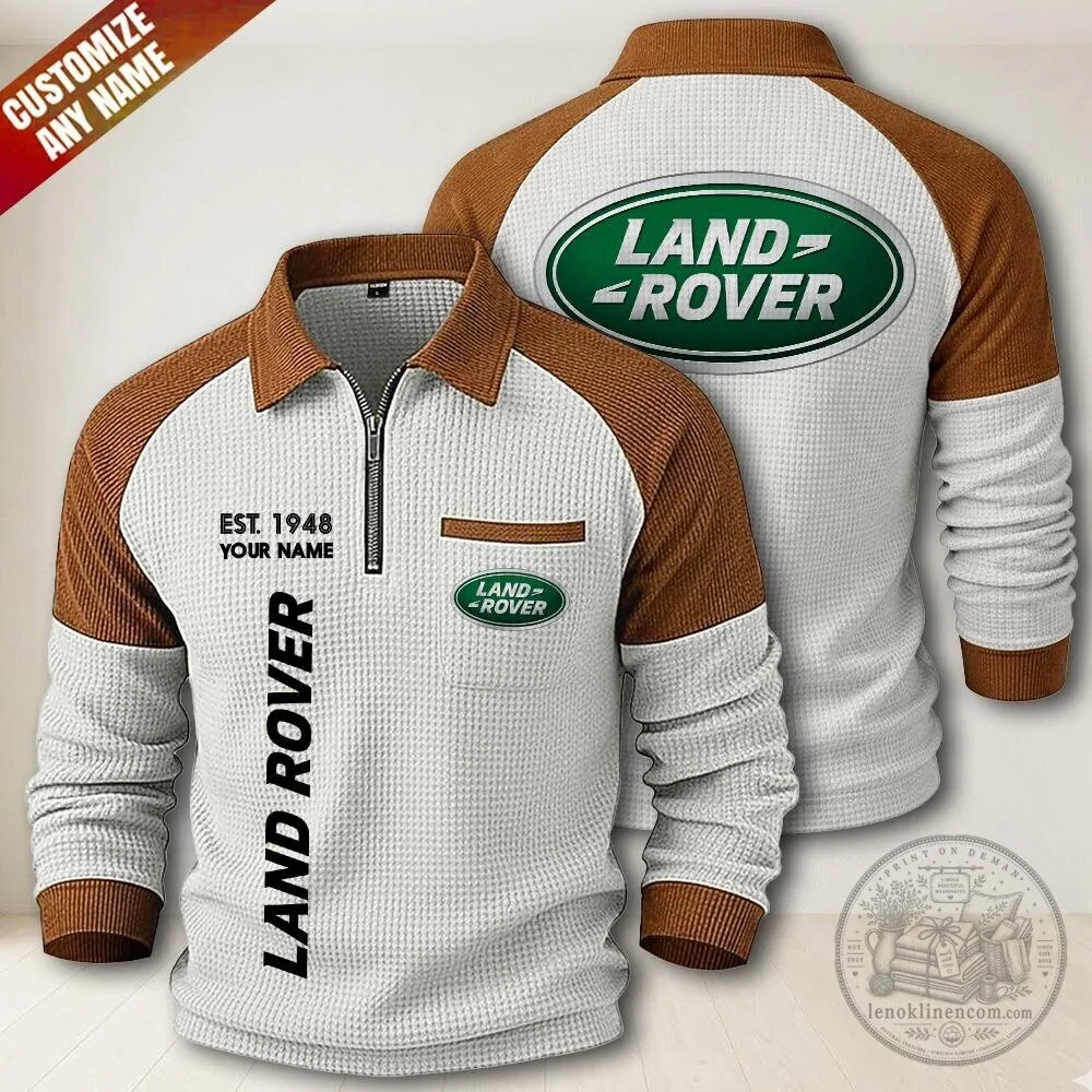 Land Rover Quarter-Zip Textured Long Sleeve Polo Shirt