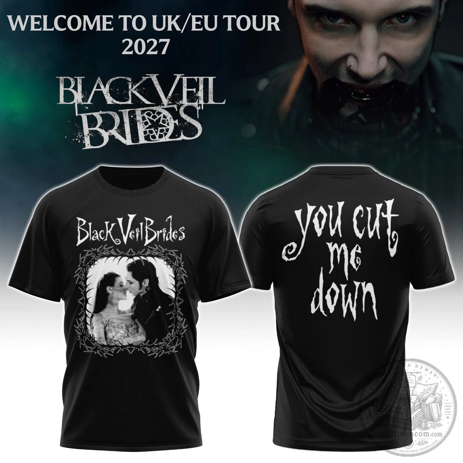 Black Veil Brides You Cut Me Down Rock Band Music T-Shirt