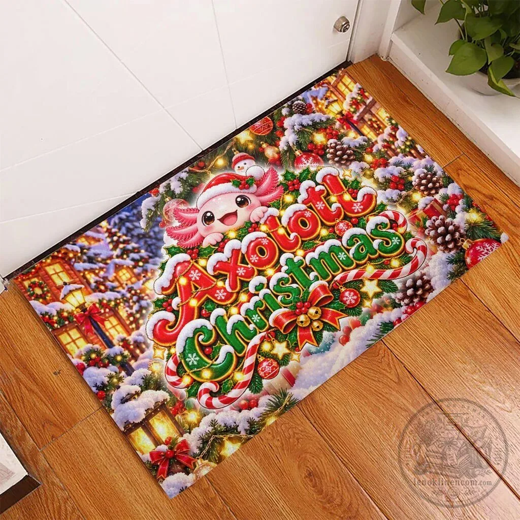 Axolotl Christmas Holiday Winter Wonderland Festive Welcome Doormat 6 Axolotl Christmas Holiday Winter Wonderland Festive Welcome Doormat