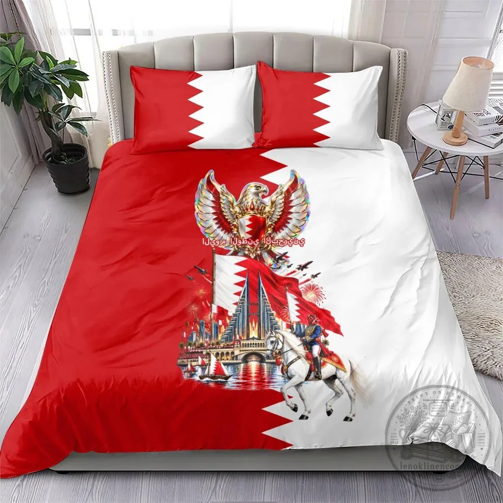 Bahrain National Day Cultural Emblem Flag Horse Knight Bedding Set 8 Bahrain National Day Cultural Emblem Flag Horse Knight Bedding Set