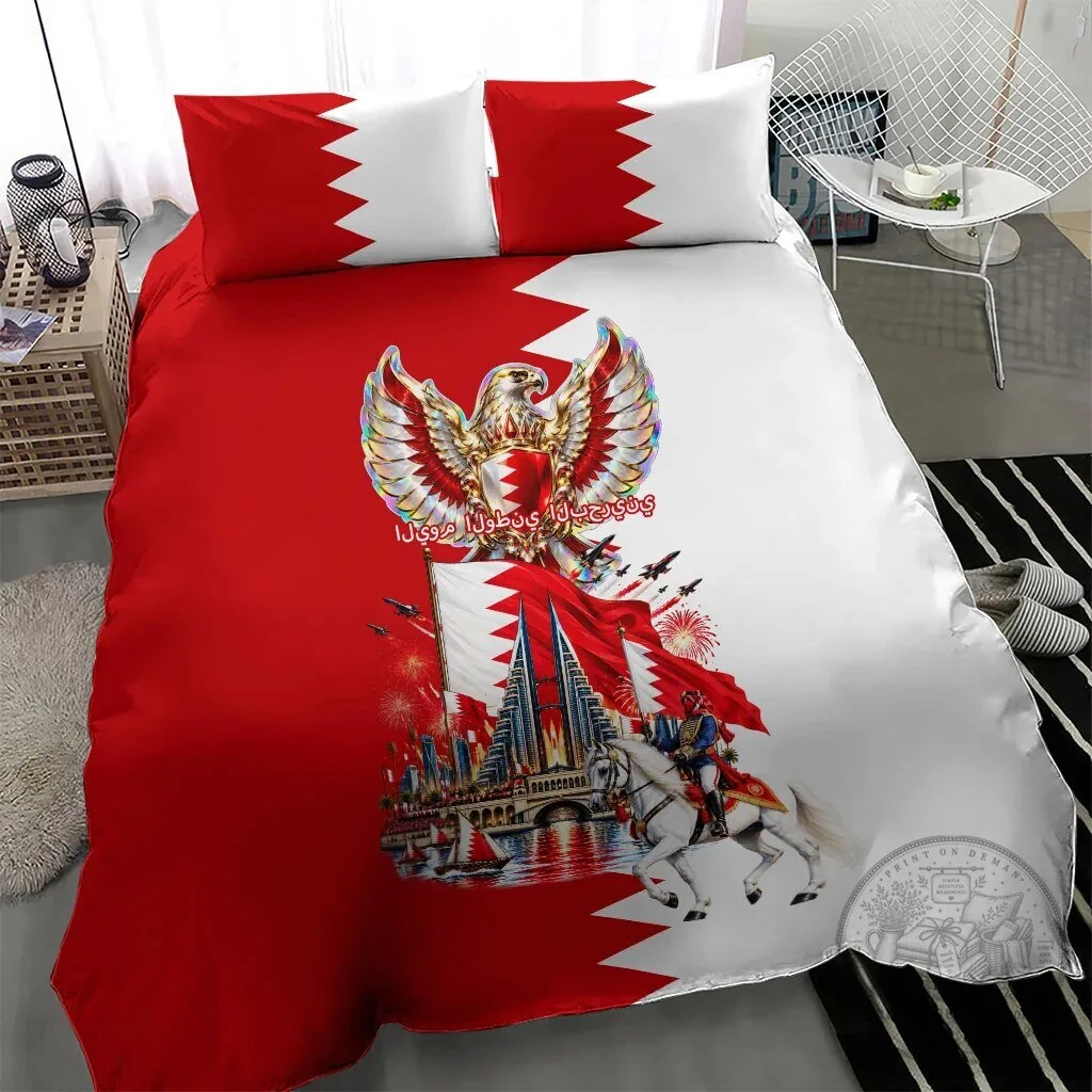 Bahrain National Day Cultural Emblem Flag Horse Knight Bedding Set 9 Bahrain National Day Cultural Emblem Flag Horse Knight Bedding Set