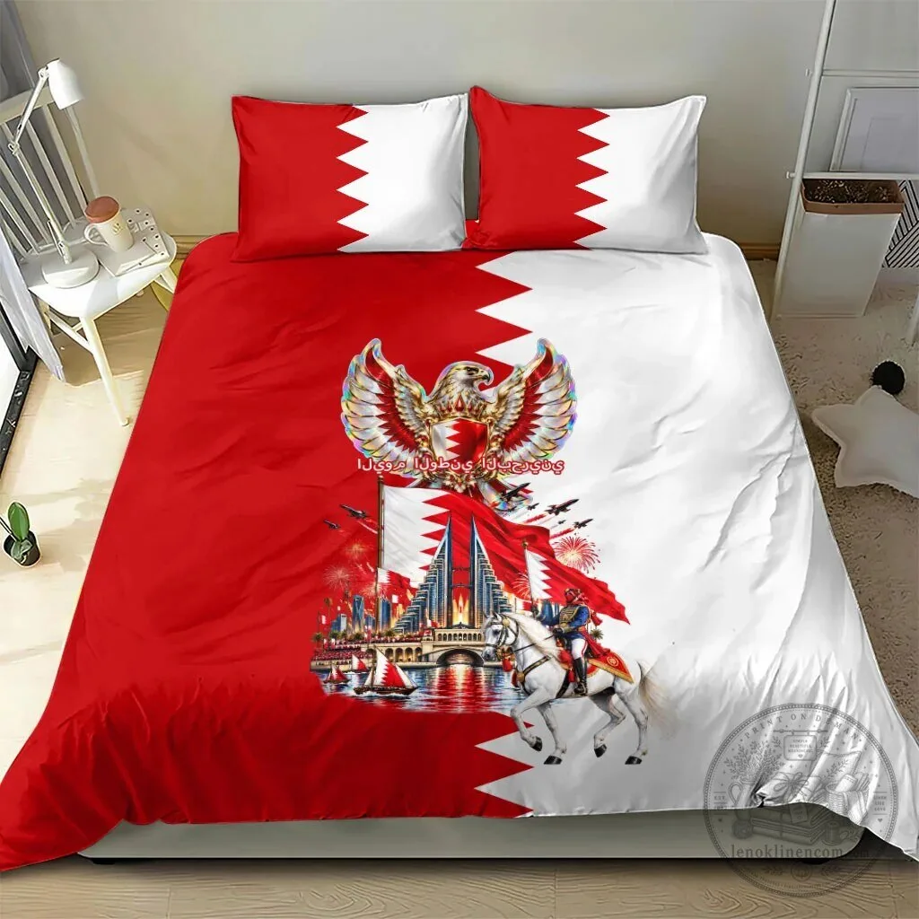 Bahrain National Day Cultural Emblem Flag Horse Knight Bedding Set 10 Bahrain National Day Cultural Emblem Flag Horse Knight Bedding Set