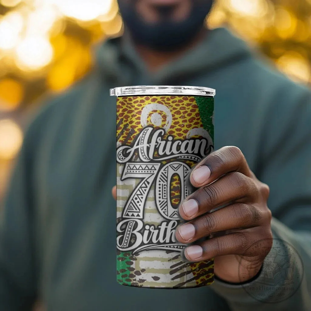 Personalized African 70th Birthday Tribal Animal Print Insulated Can Cooler 13 Personalized African 70th Birthday Tribal Animal Print Insulated Can Cooler