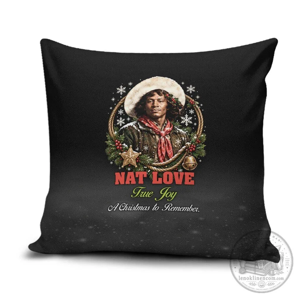 Nat Love True Joy Christmas Holiday African American Cowboy Portrait Pillow