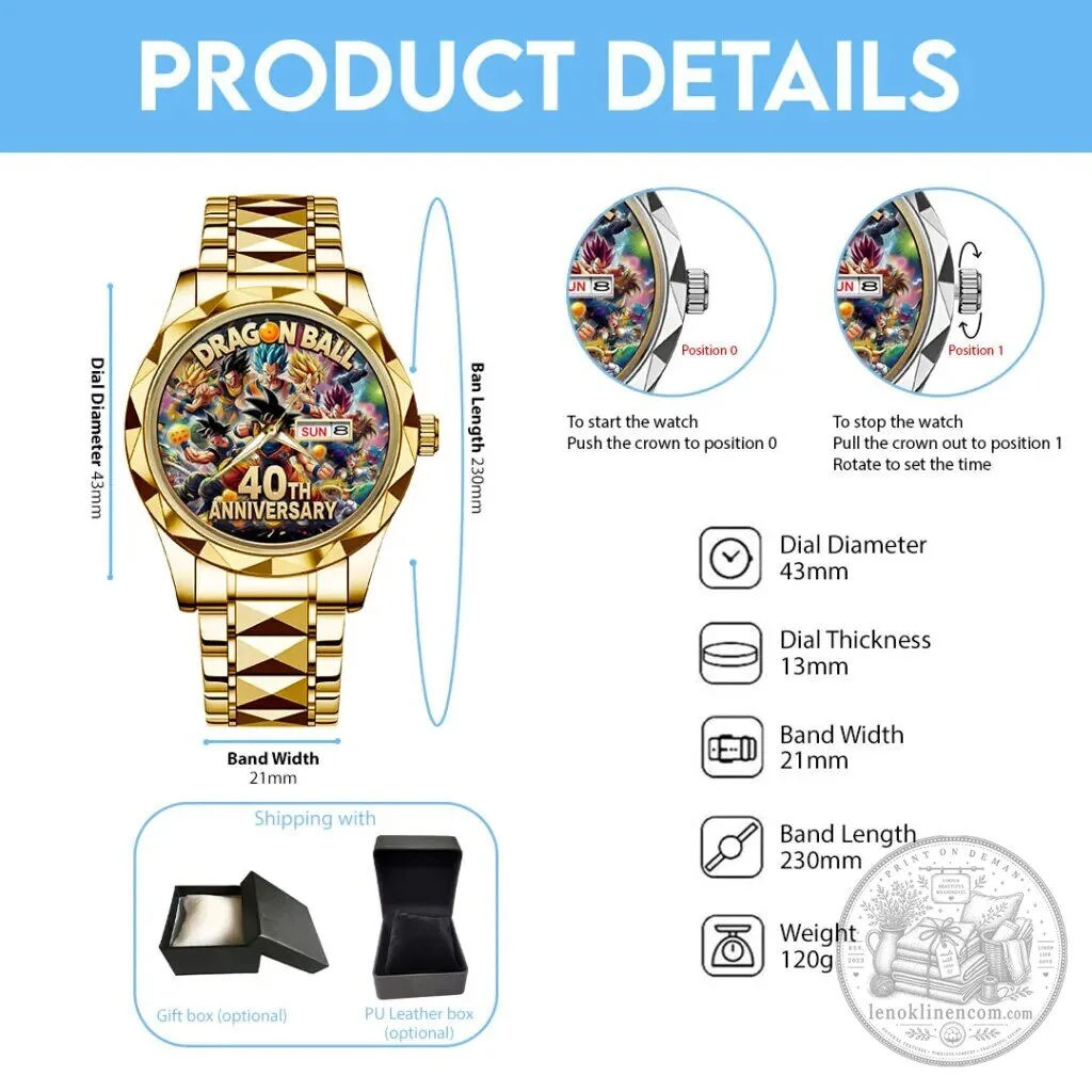 Quartz Watch in Stainless Steel with Gold Tone for Dragon Ball's 40th Anniversary 8 quartz watch in stainless steel with gold tone for dragon ball s 40th anniversary gallery 3