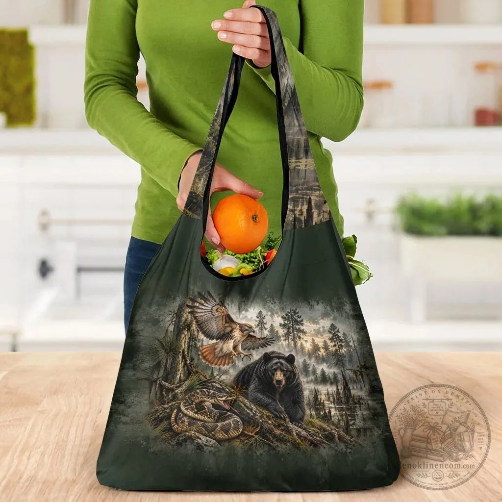 Chahta Yakni Tribe Land Of The Free Native American Wildlife Reusable Grocery Bag 11 Chahta Yakni Tribe Land Of The Free Native American Wildlife Reusable Grocery Bag