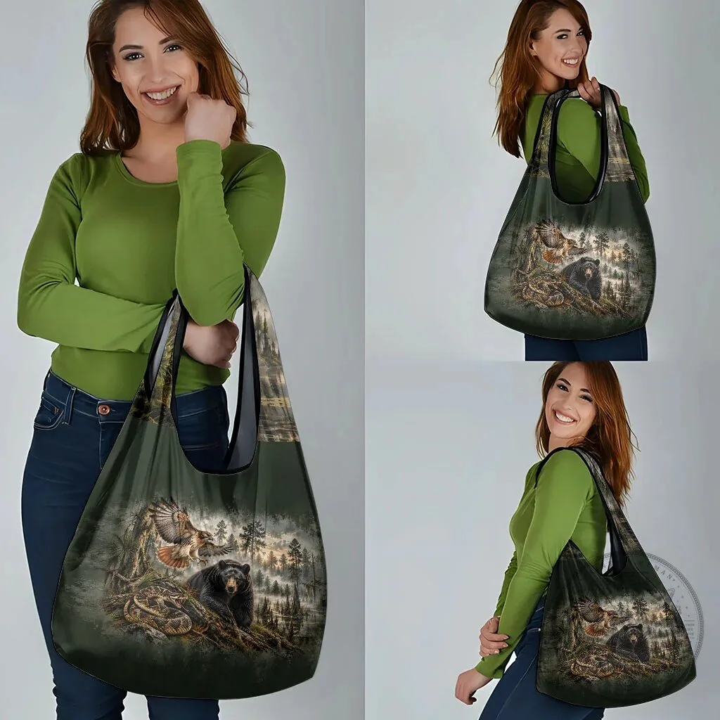Chahta Yakni Tribe Land Of The Free Native American Wildlife Reusable Grocery Bag 13 Chahta Yakni Tribe Land Of The Free Native American Wildlife Reusable Grocery Bag
