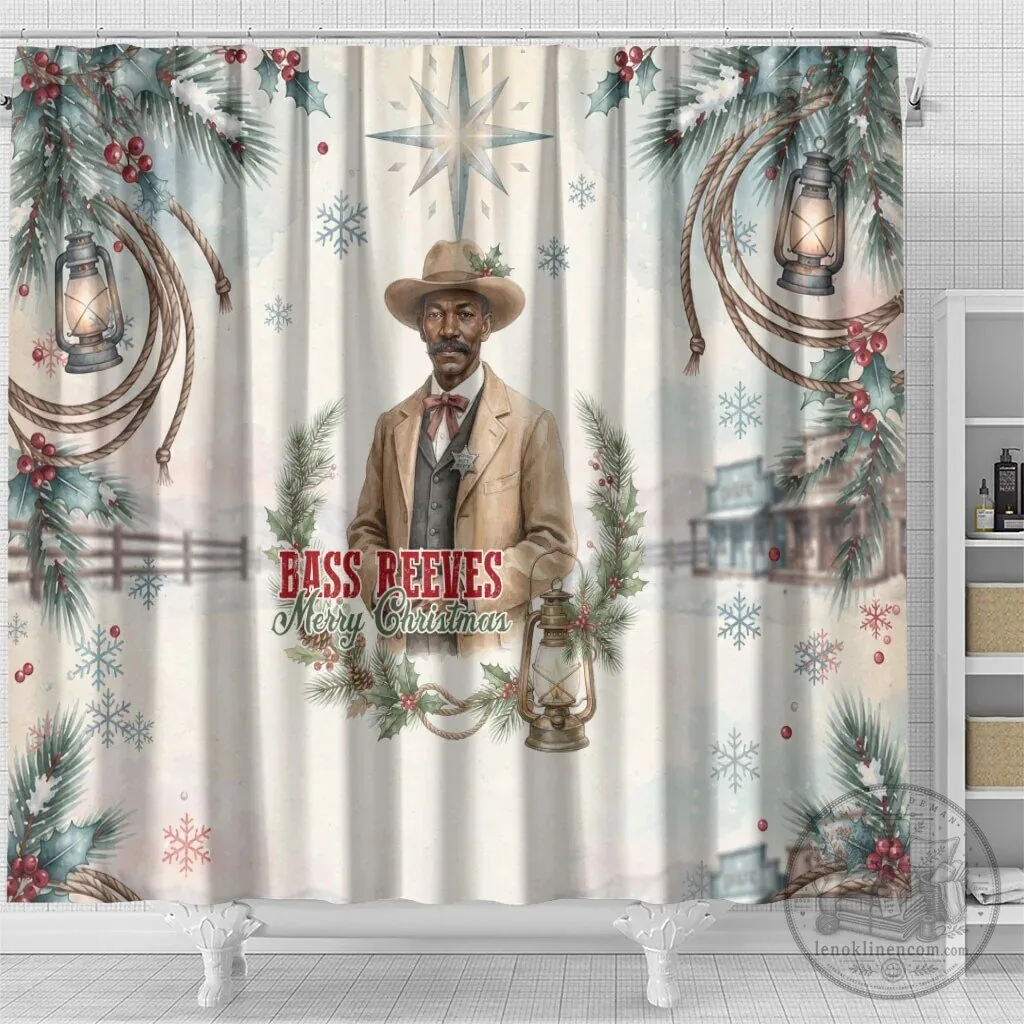 Bass Reeves Merry Christmas Old West Deputy Lawman Holiday Shower Curtain 9 Bass Reeves Merry Christmas Old West Deputy Lawman Holiday Shower Curtain