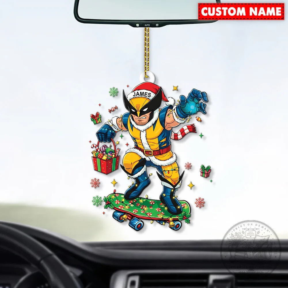 Wolverine Christmas Skateboard Holiday Ornament with Custom Name 8 Wolverine Christmas Skateboard Holiday Ornament with Custom Name